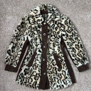 True‎ vintage Leopard Pattern Teddy Jacket